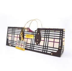 Gold Handle Wine Bottle Gift Bags with Luxury Prints