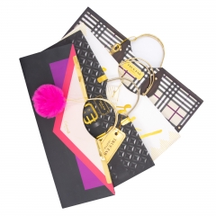 Gold Handle Wine Bottle Gift Bags with Luxury Prints