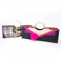 Gold Handle Wine Bottle Gift Bags with Luxury Prints