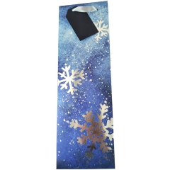 Gradient Blue Snowflake Wine Gift Bag