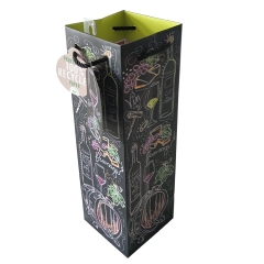 “Vin & Fromage” Wine & Cheese Print Recycled Wine Gift Bag