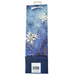 Gradient Blue Snowflake Wine Gift Bag