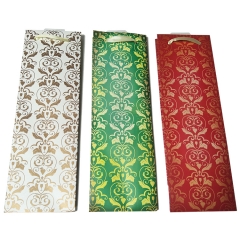 Elegant Damask Single Wine Gift Bag Set