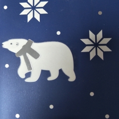 Polar Bear & Snowflake Navy Wine Bottle Gift Bag
