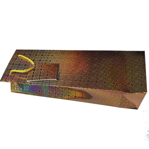 Metallic Spiral & Dot Design Wine Bag