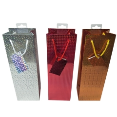 Metallic Spiral & Dot Design Wine Bag