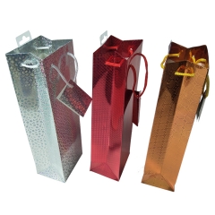 Metallic Spiral & Dot Design Wine Bag