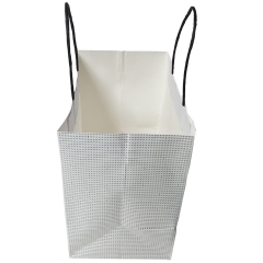 MR WEST Branded White Paper Gift Bag with Black Twisted Handles