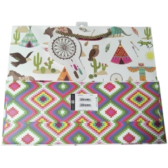 Western Adventure Paper Shopping Tote with Gold Rope Handles