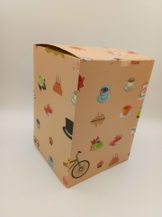 Cafe Theme Gift Packaging Box with Bicycle and Cupcake Print