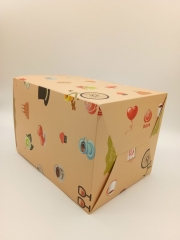 Cafe Theme Gift Packaging Box with Bicycle and Cupcake Print