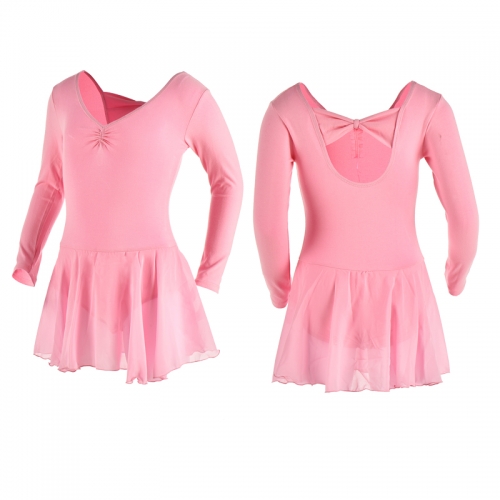 Child Long Sleeve Leotard with Skirt