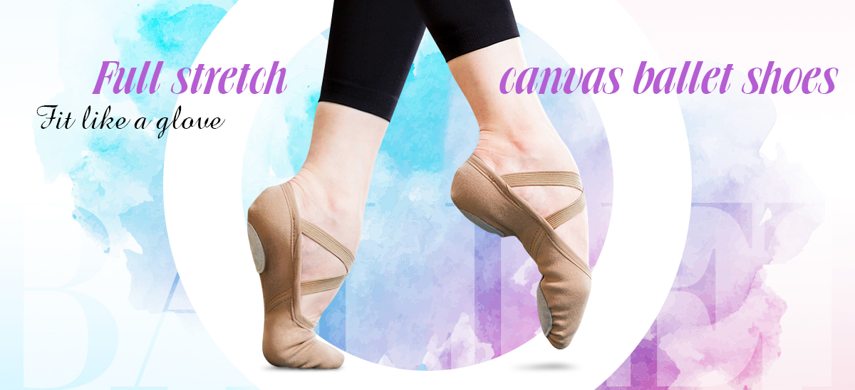 Full stretch canvas ballet shoes