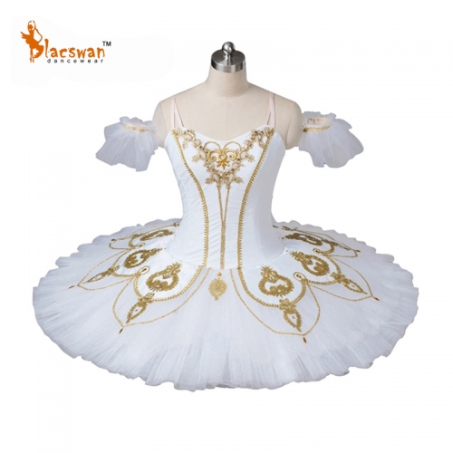 White and Gold Pancake Tutu Costume