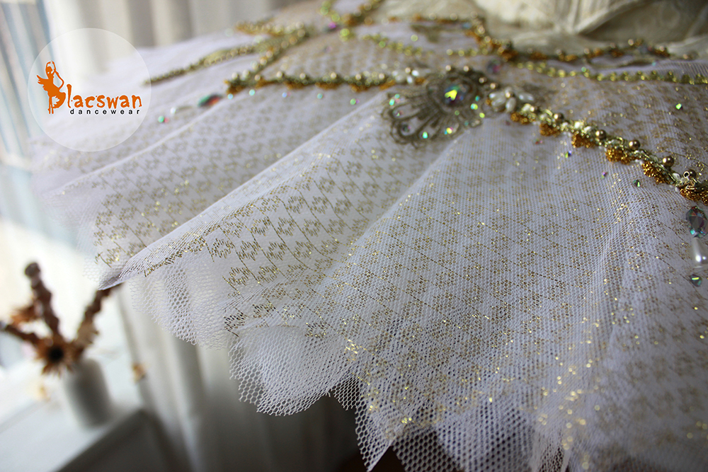 White and Gold Ballet Costume