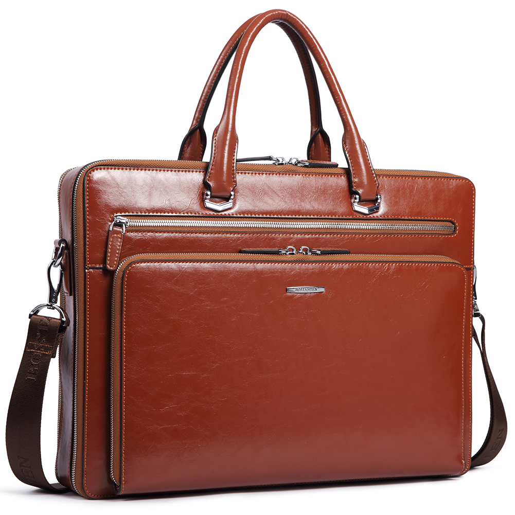Mothers Day Gifts BOSTANTEN Leather Briefcase for Women Vintage 15.6 inch Laptop Bag for Women Business Tote Shoulder Handbag 