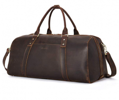 Bostanten Vintage Leather Travel Duffel Bag For Men Shoulder Weekender Overnight Sport Gym Carry On Bags Travel Bags