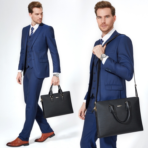 BOSTANTEN Leather Lawyers Briefcase Laptop Business Slim Bags for Men & Women