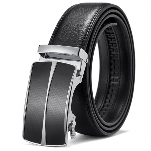 BOSTANTEN Men's Leather Ratchet Dress Belt with Automatic Sliding Buckle