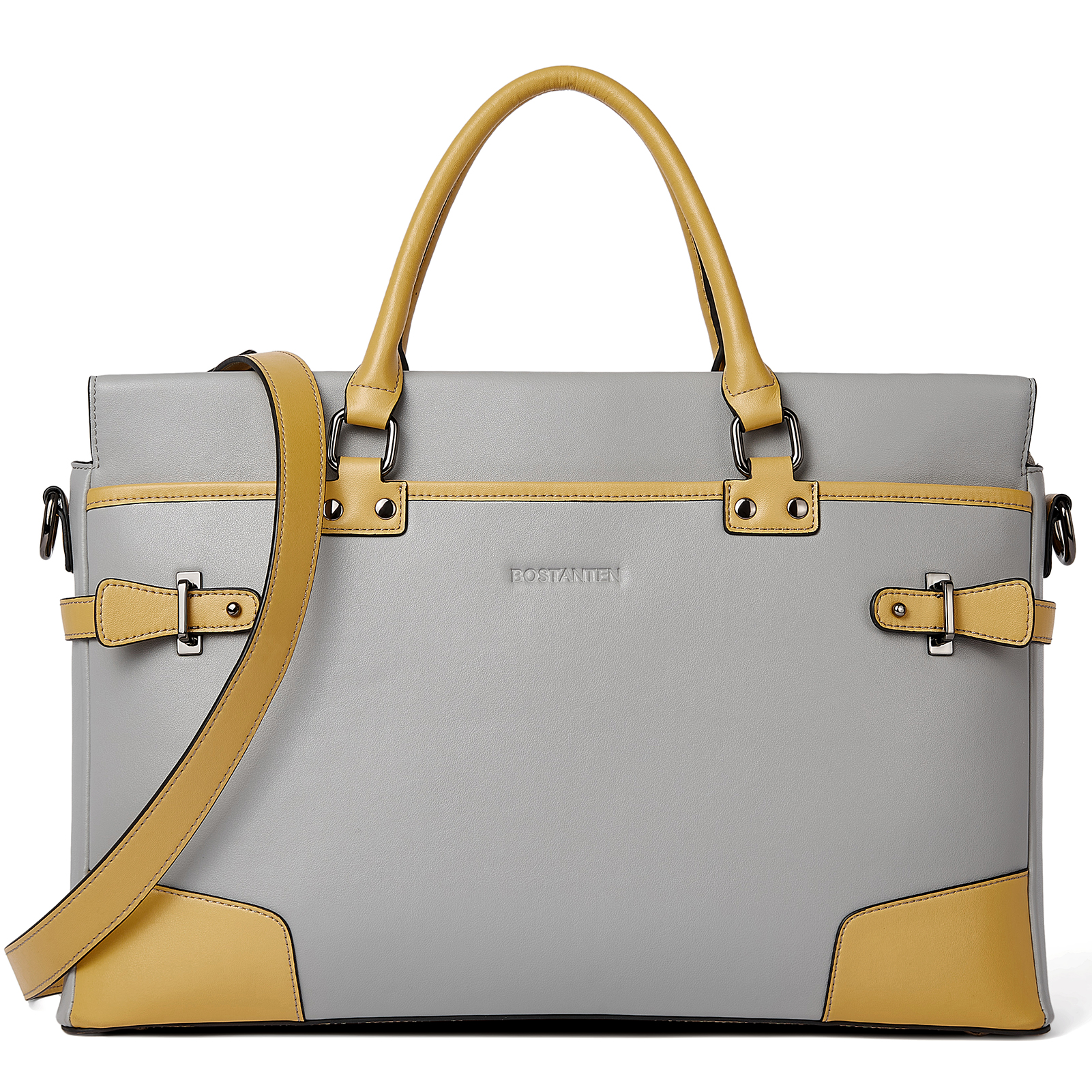 BOSTANTEN Leather Briefcase Messenger Satchel Bags Laptop Handbags 