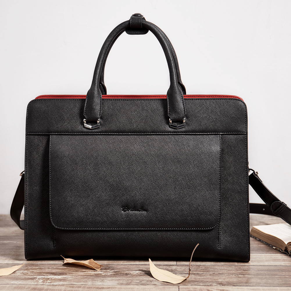 BOSTANTEN Laptop Bags 17 inch Briefcase for Men Water-resistant Lightweight Shoulder Messenger Bags Travel Case Black 