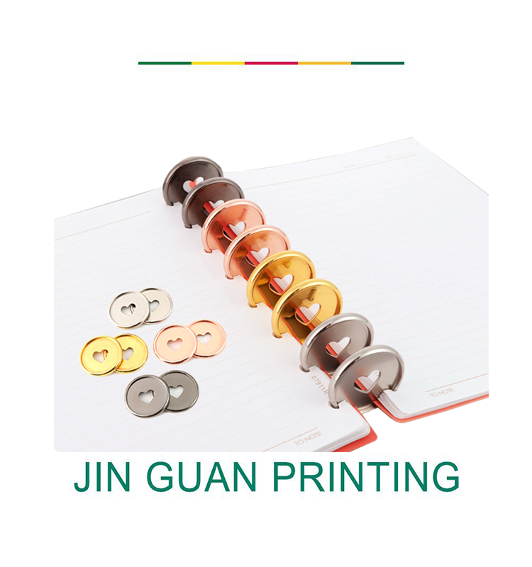 Fromthenon Color Transparent Plastic Sheet Disc-bound Binder Rings Scrapbooking Planner Ring Binder for Mushroom Hole Notebook