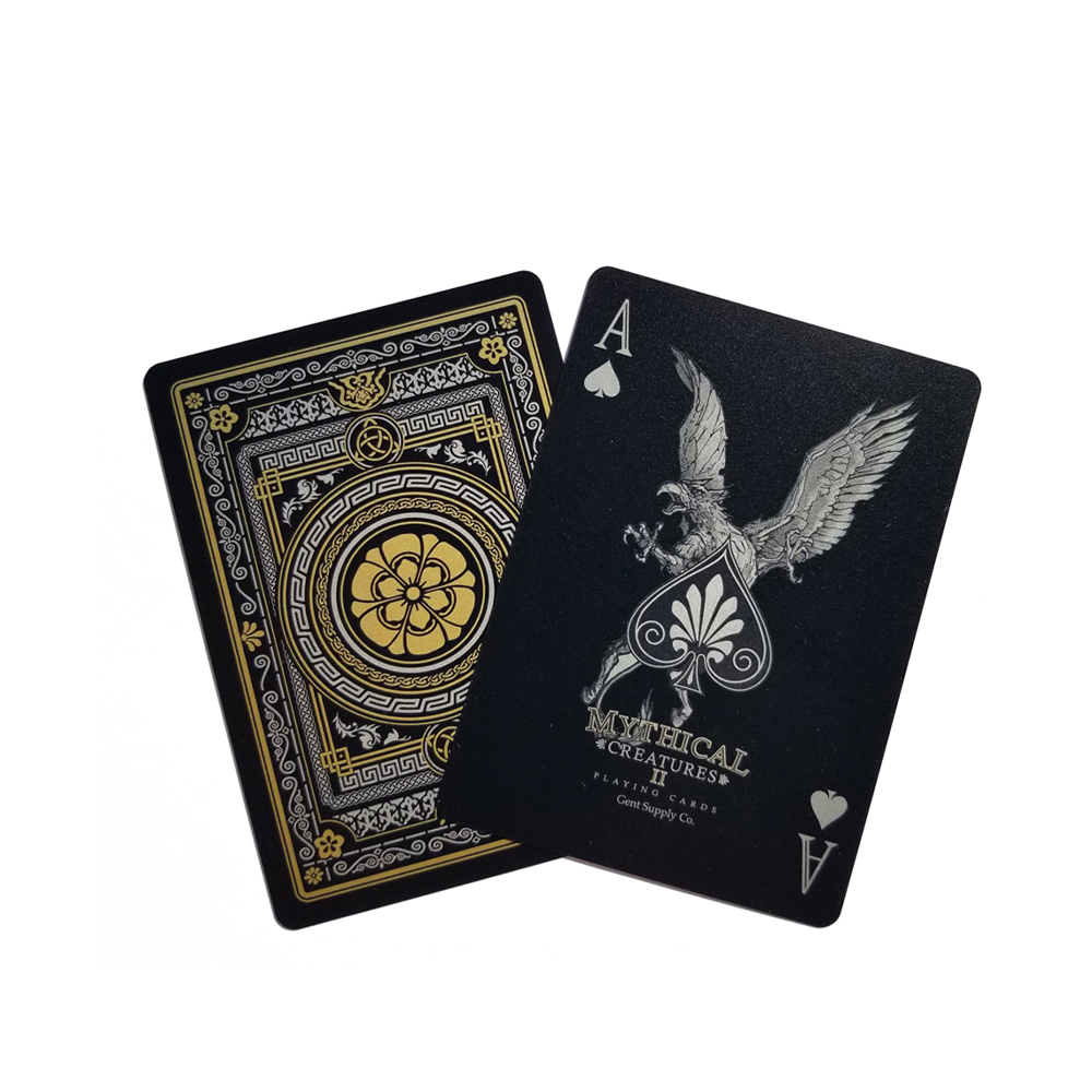 New Quality Plastic PVC Poker Smooth Waterproof Black Playing Cards Gold plated Gift Durable Poker Board Games