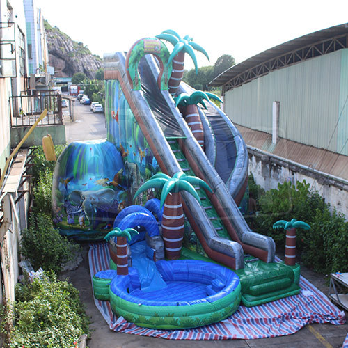 CH Large inflatable coconut trees rotate water slide