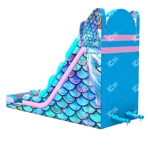 CH Best Price Big Commercial Colorful Slide Arowana Inflatable Water Slide With Pool