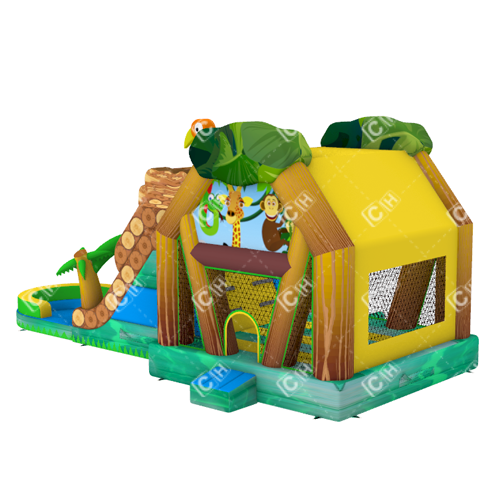 New Design Animal Theme Inflatable Jumping Bouncer Combo With Water Slide With Swimming Pool For Kids