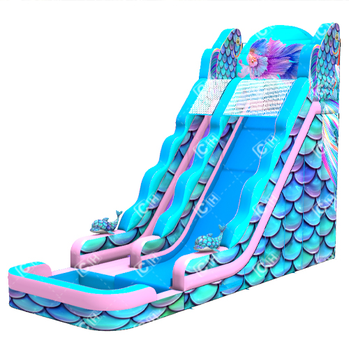 CH Best Price Big Commercial Colorful Slide Arowana Inflatable Water Slide With Pool