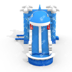 Hurricane Color Inflatable Shark Bouncer And Slide Combo Inflatable Shark Combo