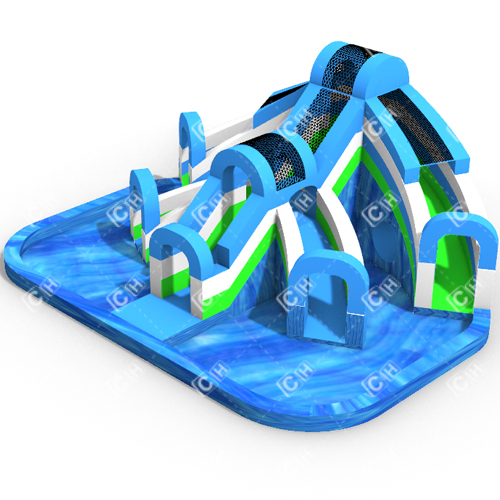 CH Inflatable Products Manufacture CH Large Four Slides Inflatable Water Slide And Pool For Rental