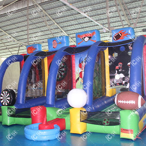 CH Inflatable Basketball Shooting Baseball American Football Goal Combo Inflatable Game For Adults