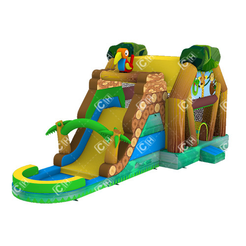 New Design Animal Theme Inflatable Jumping Bouncer Combo With Water Slide With Swimming Pool For Kids