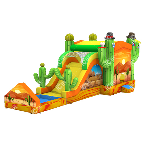 CH Outdoor Colorful Castle Bounce House Kids Cactus Jumper Bouncer Inflatable Combo