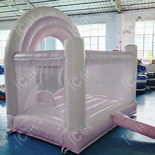 CH Cute Romantic Pink Inflatable Wedding Bouncer White Inflatable Bouncer For Events