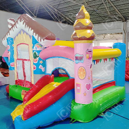 CH Colorful Inflatable Bouncer And Slide Combo Cake And Dessert House Inflatable Combo