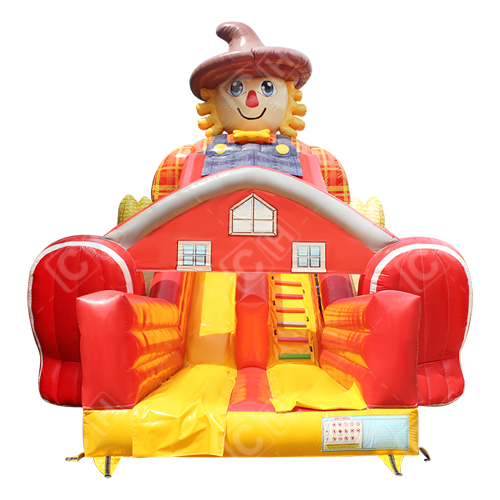 CH Giant Originality Design Orange and Yellow Farm Scarecrow Inflatable Slide