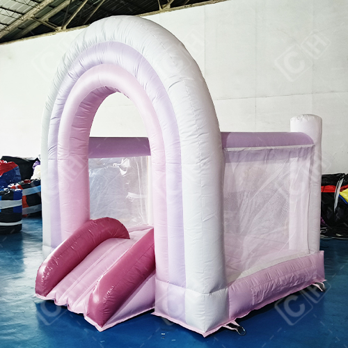 CH Cute Romantic Pink Inflatable Wedding Bouncer White Inflatable Bouncer For Events