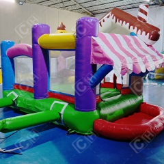 CH Colorful Inflatable Bouncer And Slide Combo Cake And Dessert House Inflatable Combo