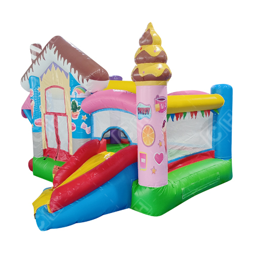 CH Colorful Inflatable Bouncer And Slide Combo Cake And Dessert House Inflatable Combo