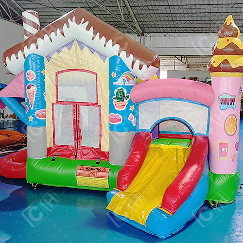 CH Colorful Inflatable Bouncer And Slide Combo Cake And Dessert House Inflatable Combo