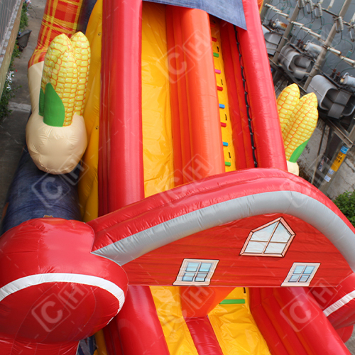 CH Giant Originality Design Orange And Yellow Farm Scarecrow Inflatable Slide