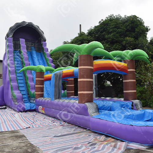CH Giant Adults Size Purple Inflatable Water Slide For Outdoor Event Commercial Carnival Inflatable Wet Slide For Sale