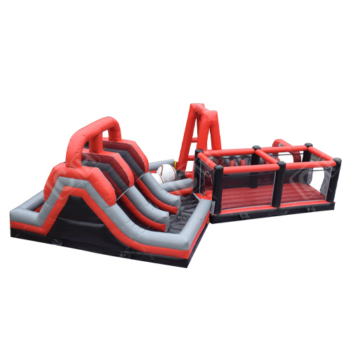 CH Large Red And Balck Inflatables Pvc Radical Run Obstacle Course Inflatable Obstacle Course For Sale