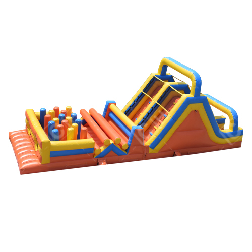 CH Crazy Outdoor Obstacle Course With Dry Slide Challenging Inflatable Sport Game Party Jumping Bouncy Slide Obstacle Course