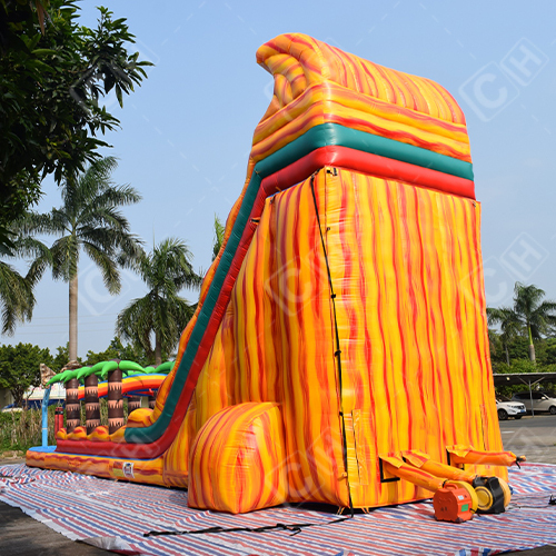 2023 Outdoor Huge Inflatable Slide Hurricane Yellow Color Inflatable Water Slide Adult Inflatable Water Slide