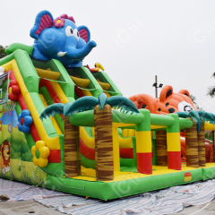 CH Giant Lion Elephant Animal Inflatable Combo Bouncer Casltle Inflatable Jumping Bouncer With Slide For Kids