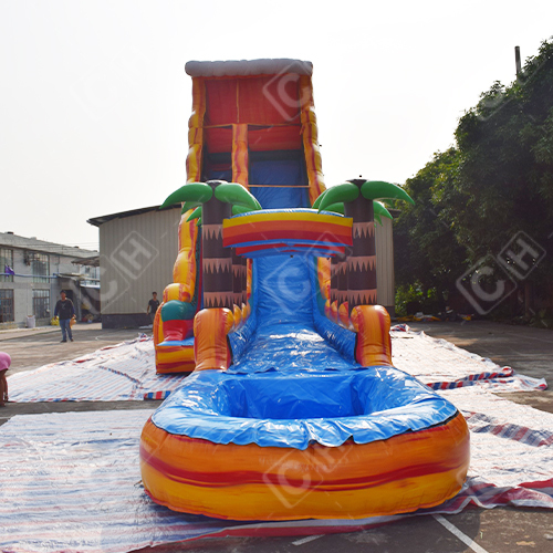 2023 Outdoor Huge Inflatable Slide Hurricane Yellow Color Inflatable Water Slide Adult Inflatable Water Slide